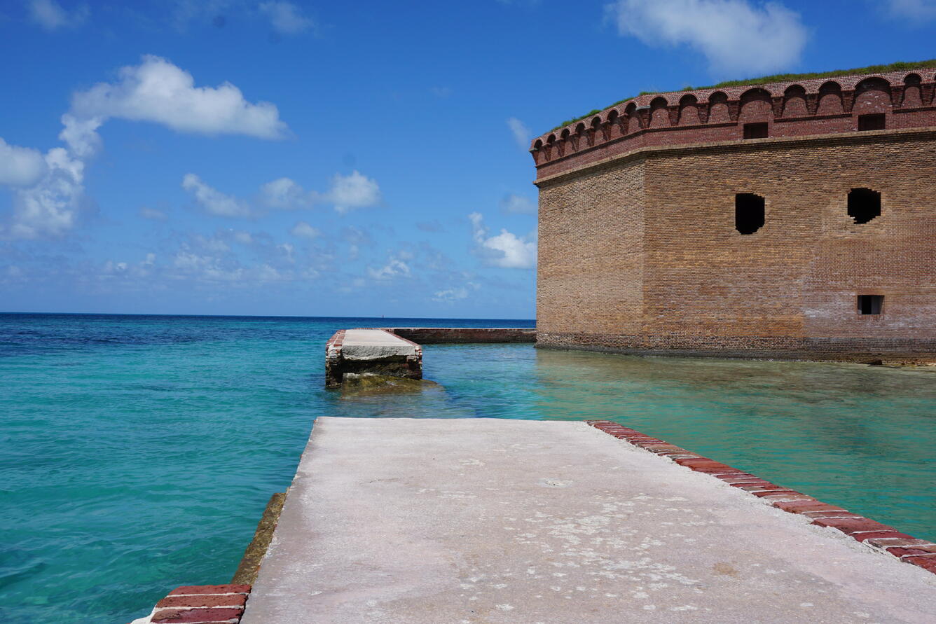 Collapsed moat wall at Dry Tortugas National Park
