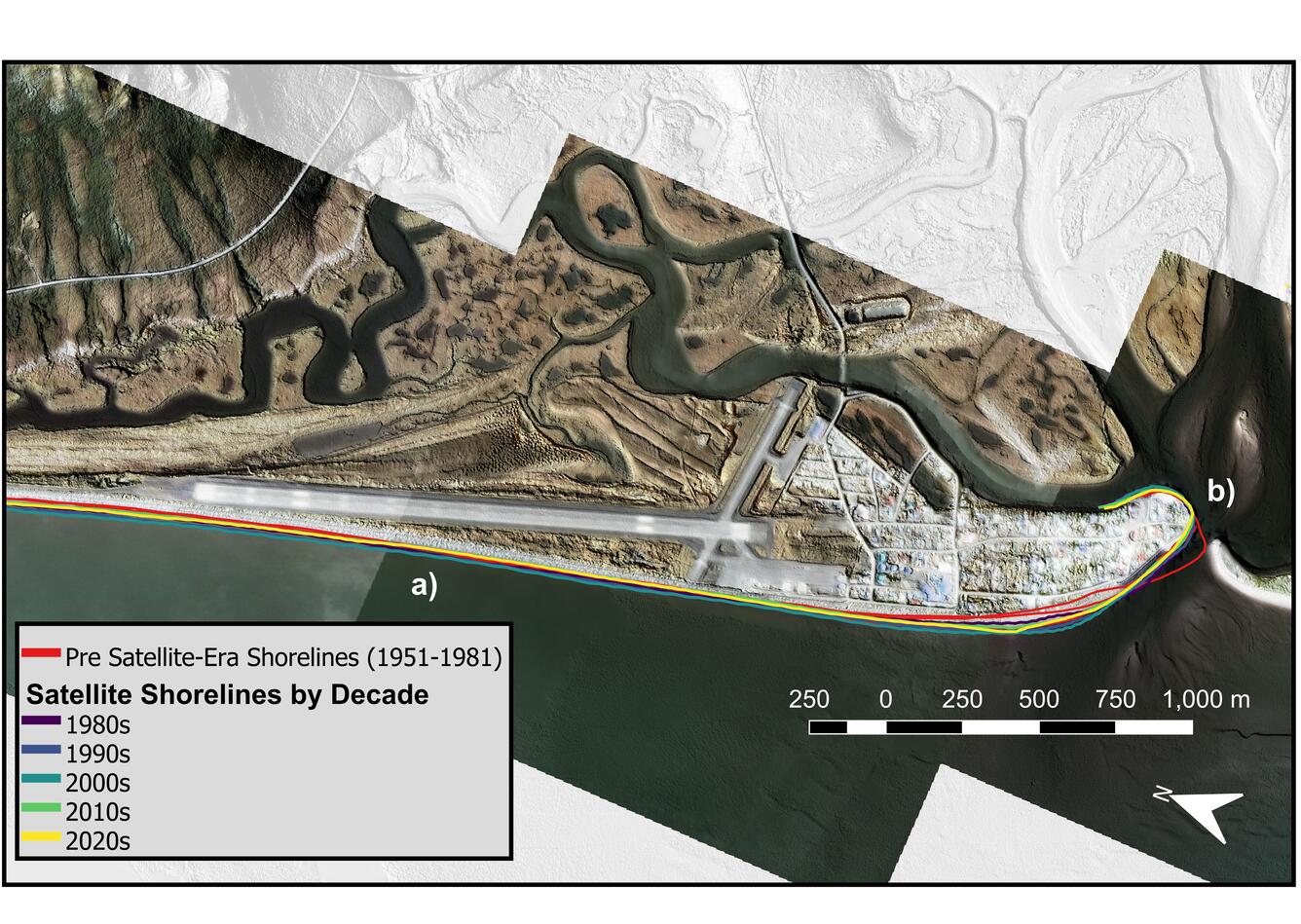 Decadal satellite-derived shorelines for Unalakleet, Alaska