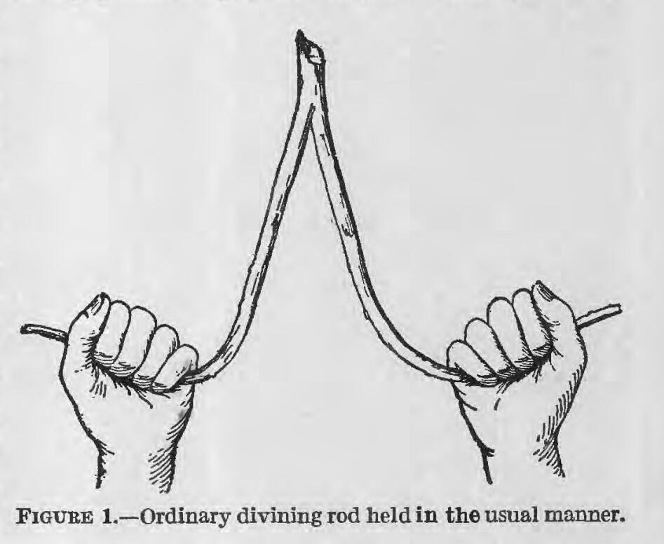 Illustration of a divining rod.