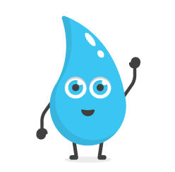 Image of Drippy, the Water School mascot