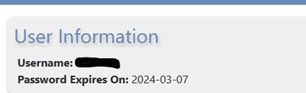 User Information Expiration Date