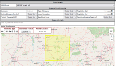 CMT Spatial Requirements Map with Event Chosen