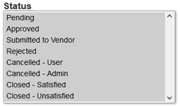 CMT Status Filters