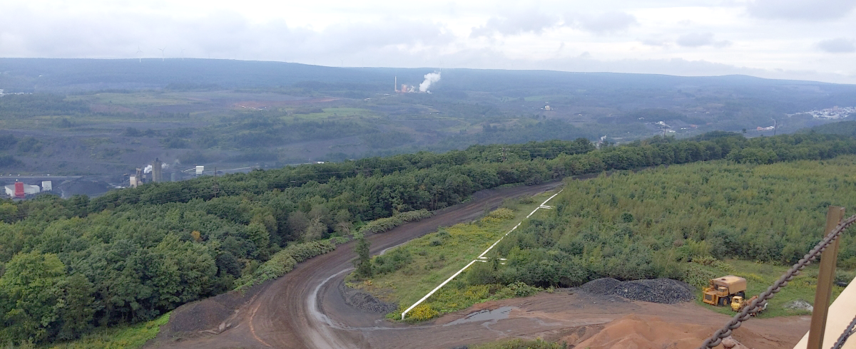 View from a cogeneration plant fueled by waste coal.