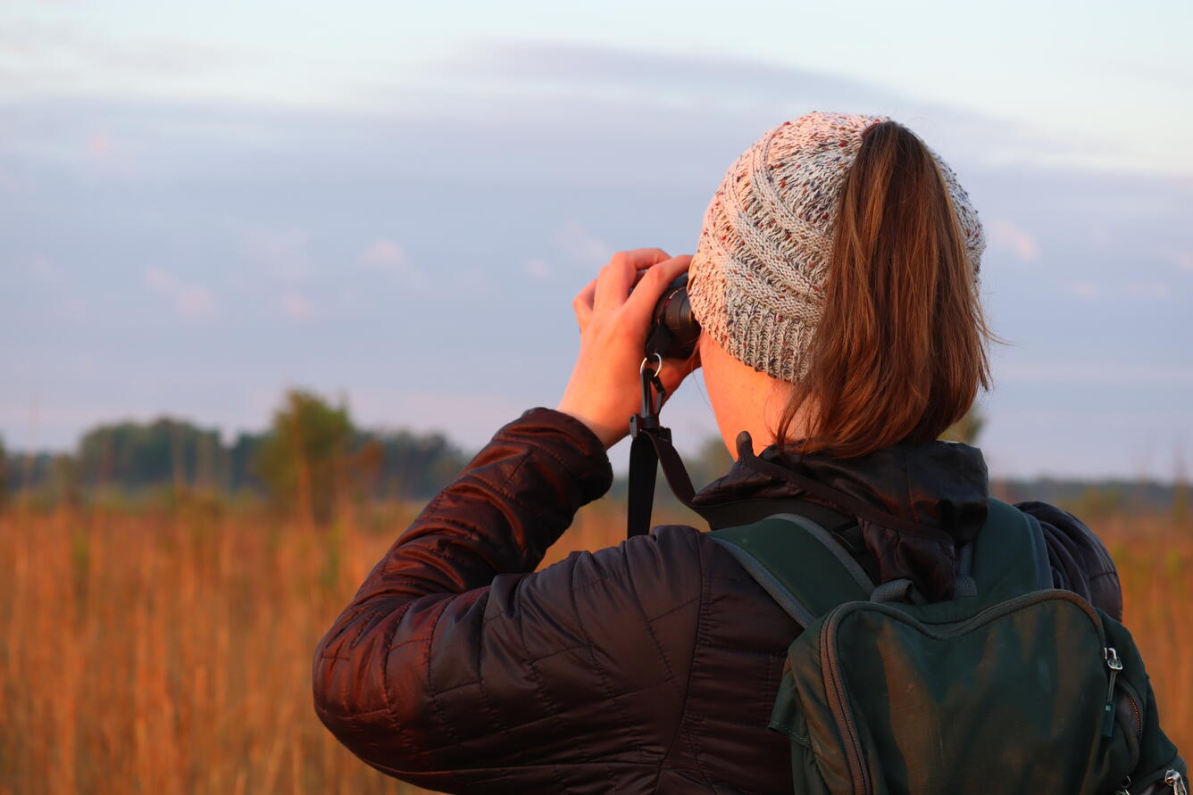 National CASC Science to Action Fellow Emily Nastase birding.