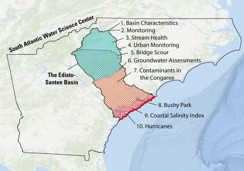 Graphic of Edisto-Santee River Basin, North and South Carolina