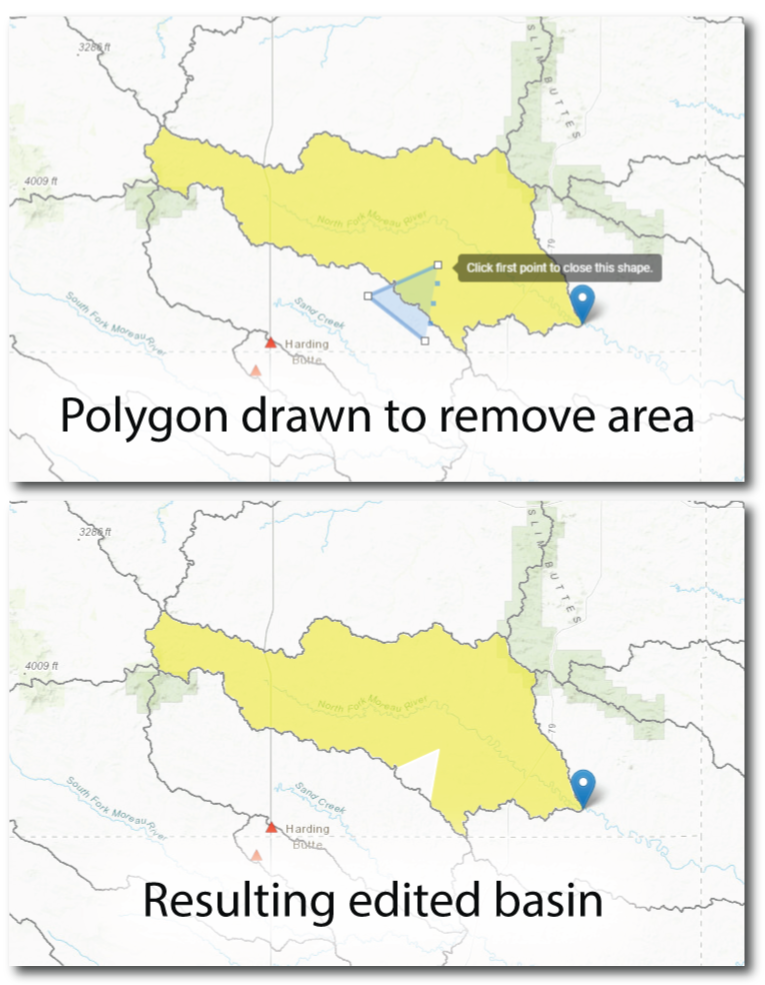 StreamStats Edit Basin Steps 1 and 2