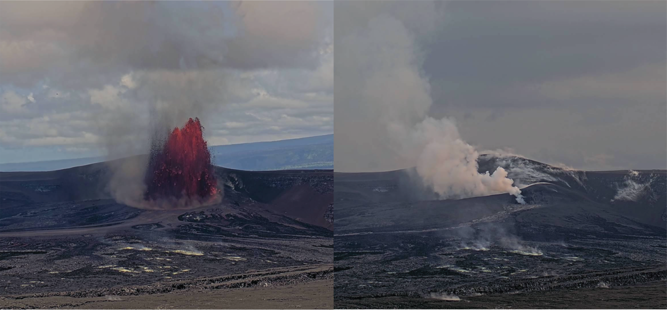 Color photographs of eruption