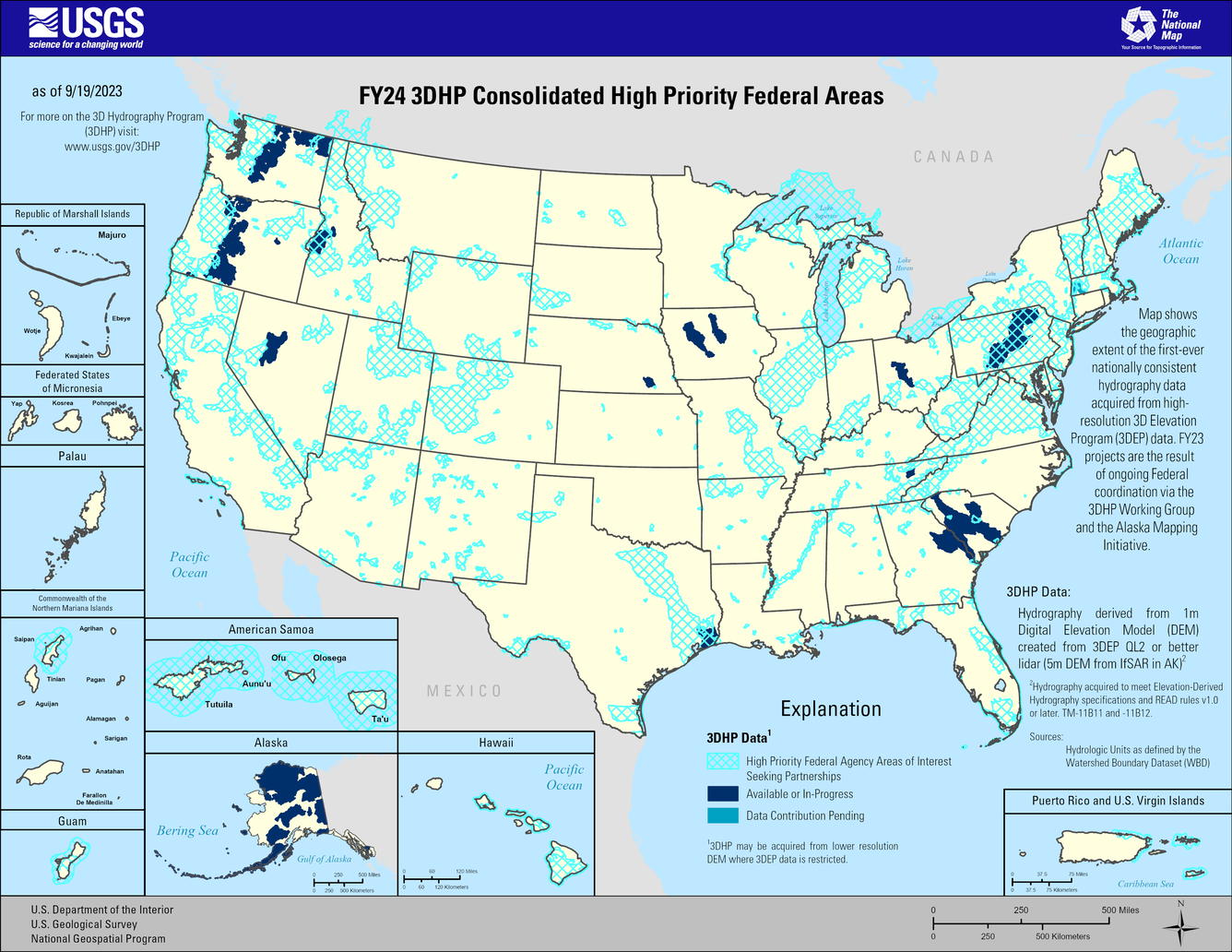 FY24 DCA Map 3DHP-F FY24 Consolidated High Priority Federal Areas