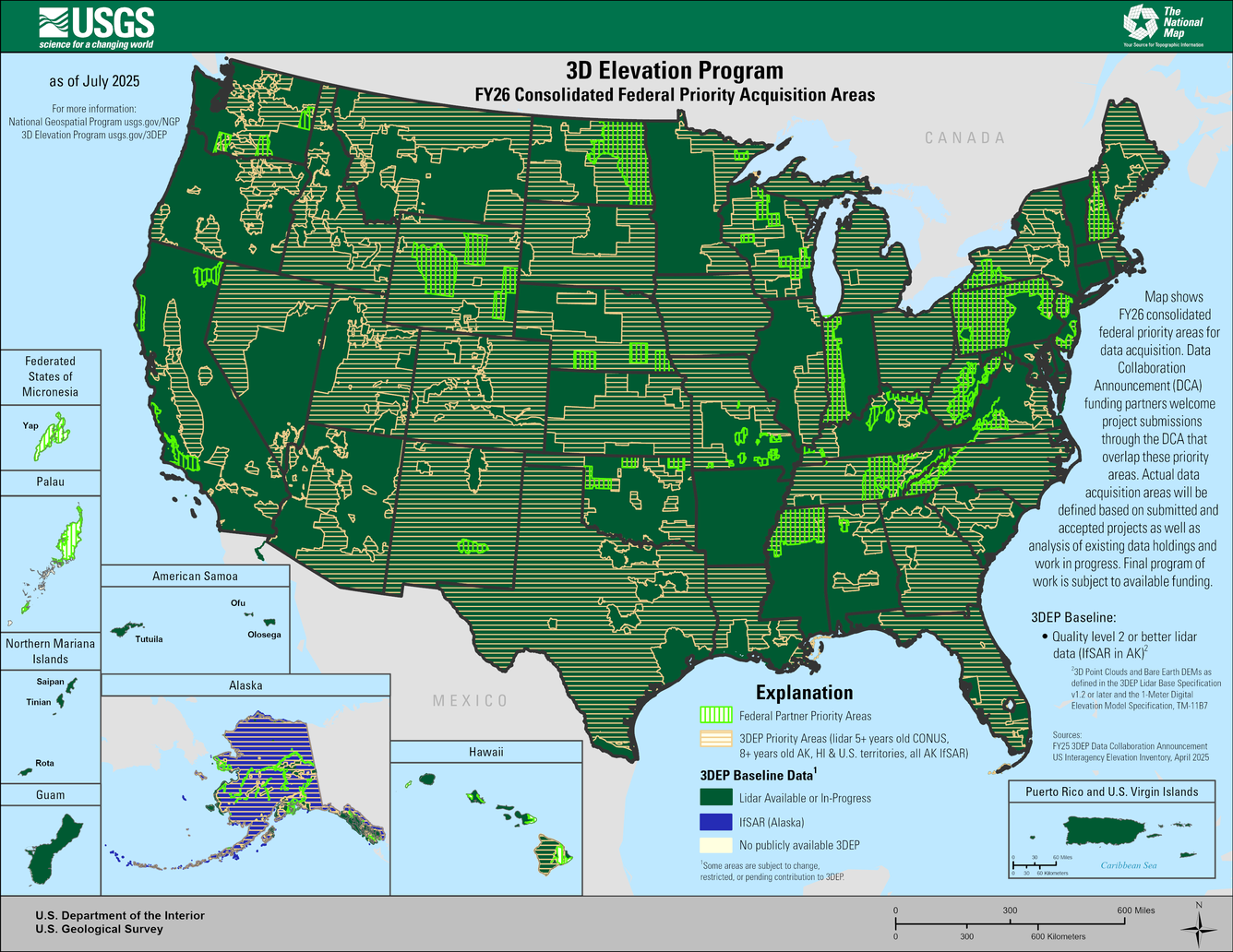 FY26 DCA 3DEP-G Consolidated Federal Priority Acquisition Areas