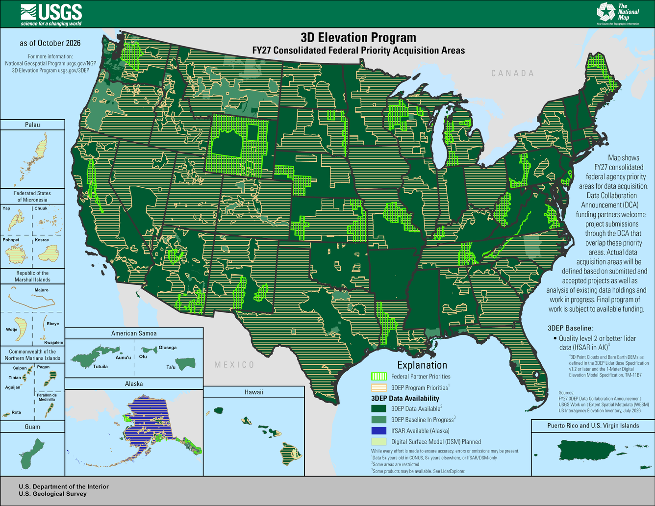 FY27 DCA 3DEP-F Consolidated Federal Priority Acquisition Areas
