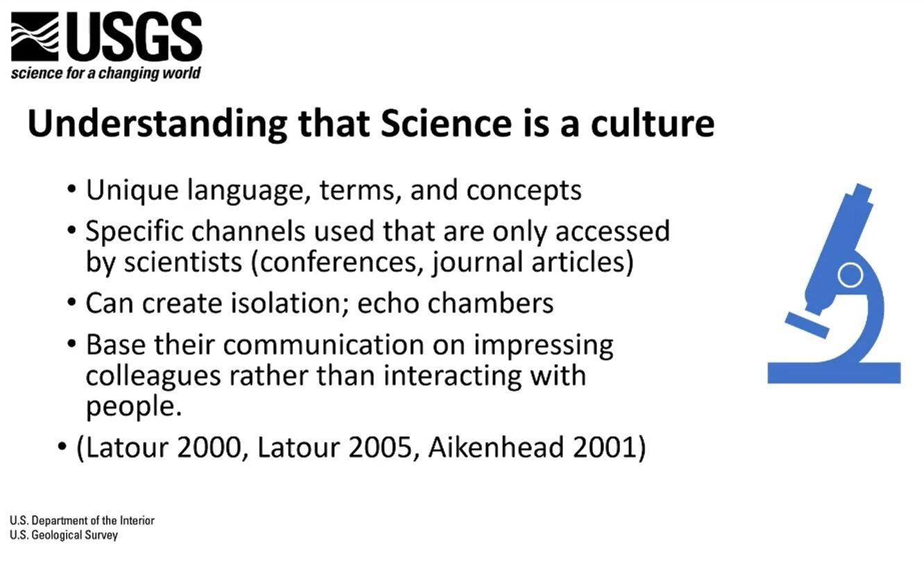 Understanding that science is a culture