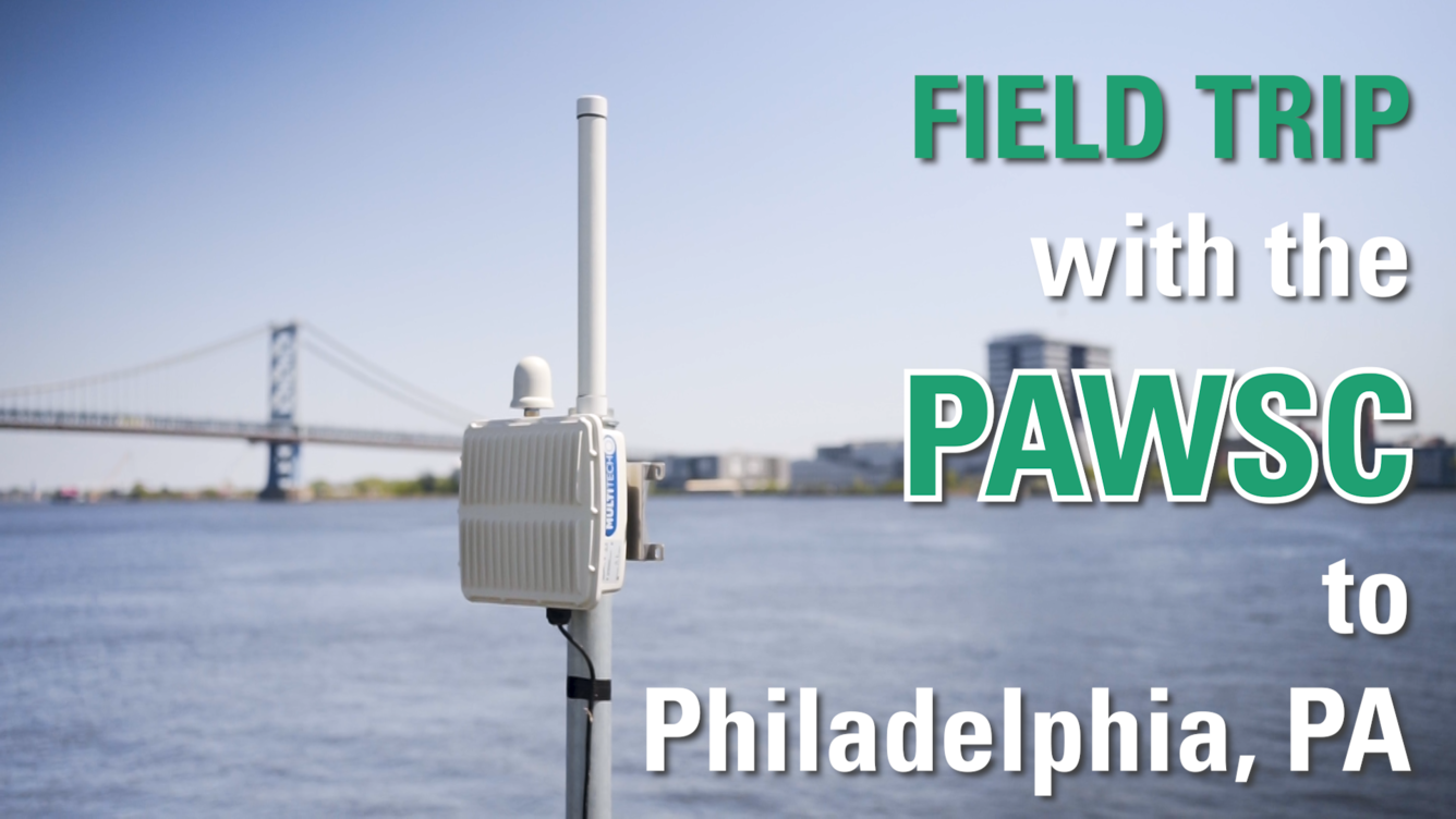 Video thumbnail for a video. Text reads: Field Trip with the PAWSC to Philadelphia PA. Image of sensor and bridge behind.