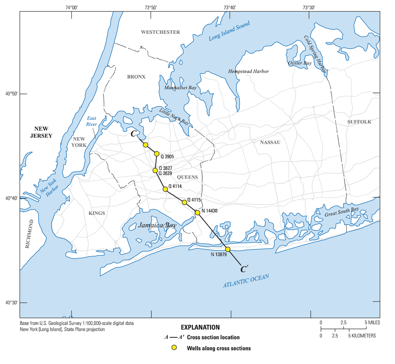 Updated hydrogeologic cross section from Queens and Nassau Counties, New York