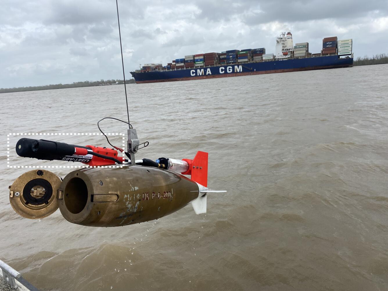 Picture of Point Sampler and Point Acoustic Sensor US P-6-200 suspended-sediment point sampler in Louisiana.