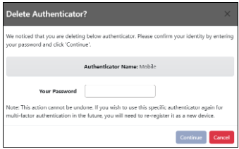 Delete Authenticator