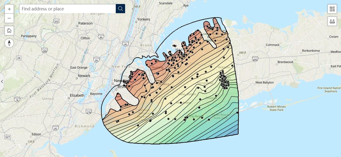 Screenshot of the Long Island Sustainability Framework Mapper