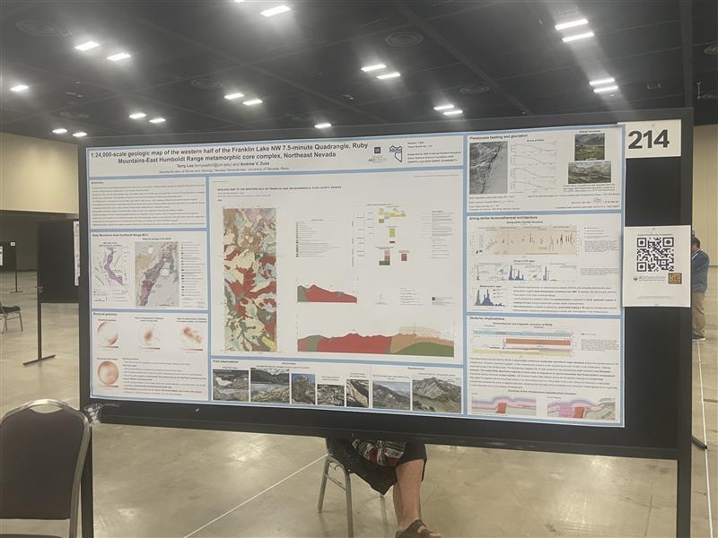 Photograph of a geologic map poster. 