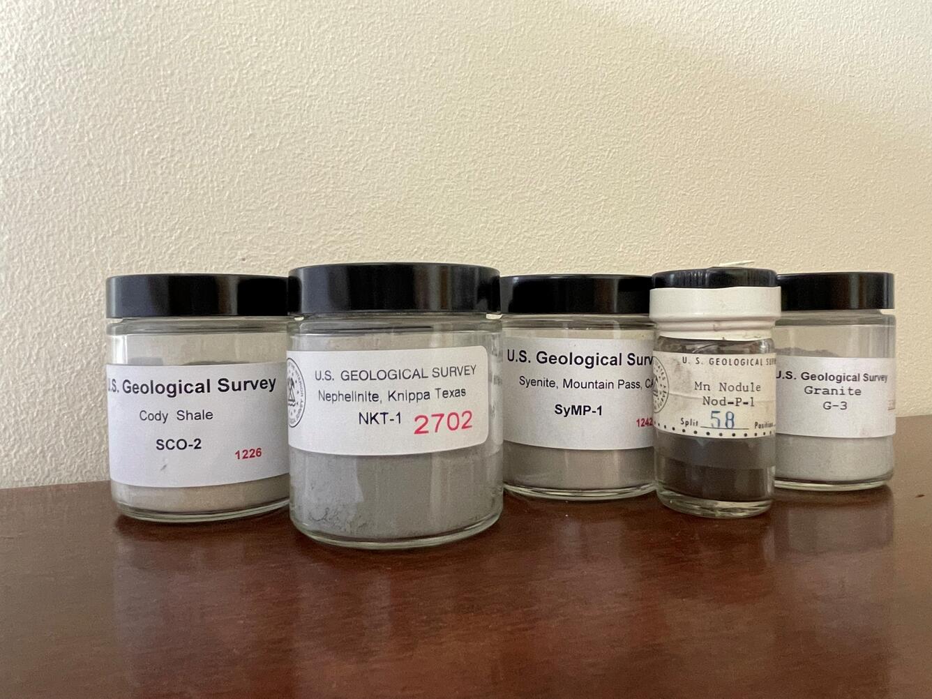 powders in glass jars