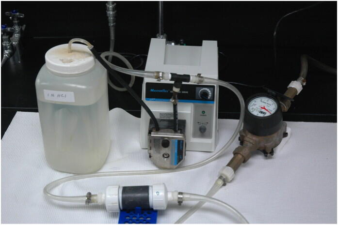 Equipment for processing large amounts of water sitting on a table