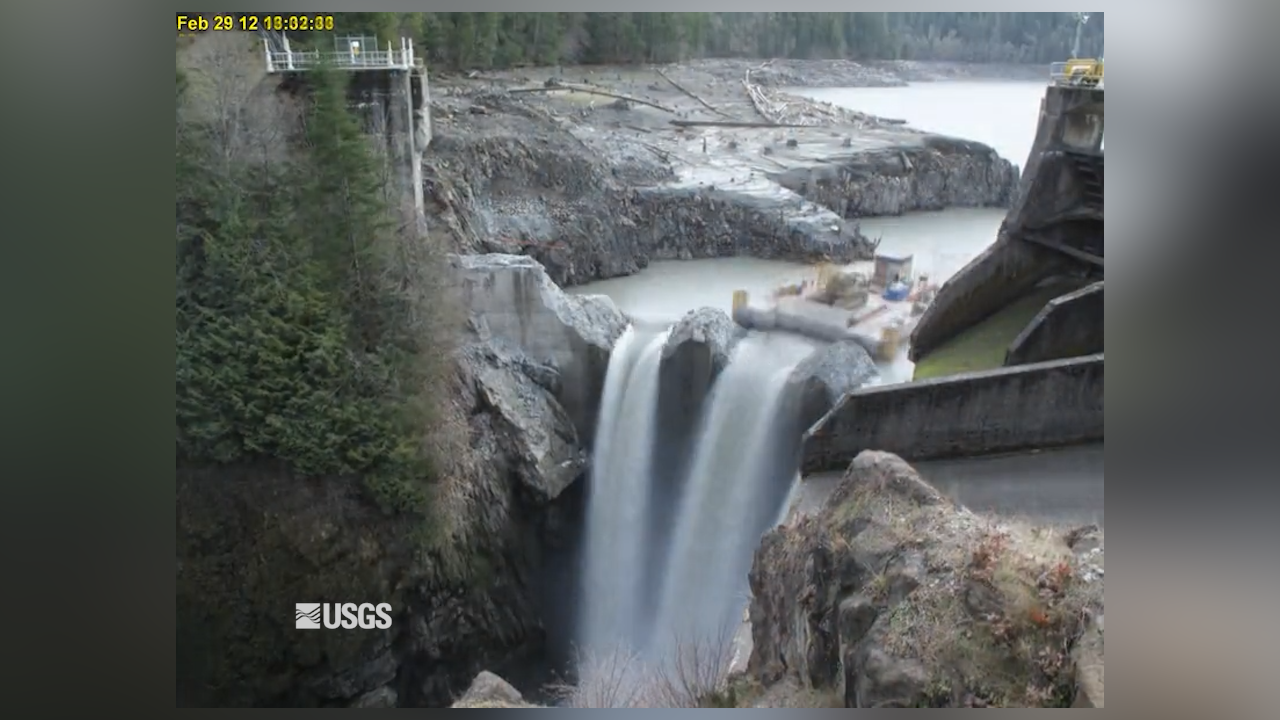 Cover image for timelapse at Glines Canyon Dam, Elwha River, on the Olympic Peninsula in Washington