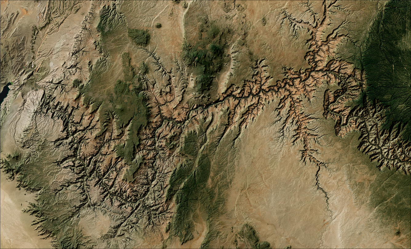 view of the Grand Canyon from space