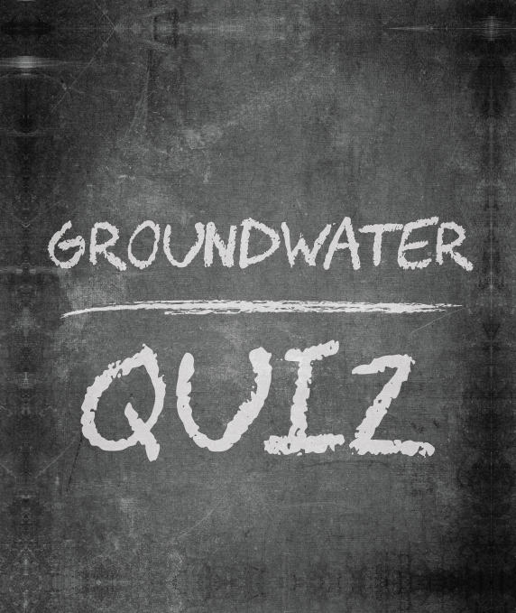 Groundwater Quiz in white font over chalkboard background