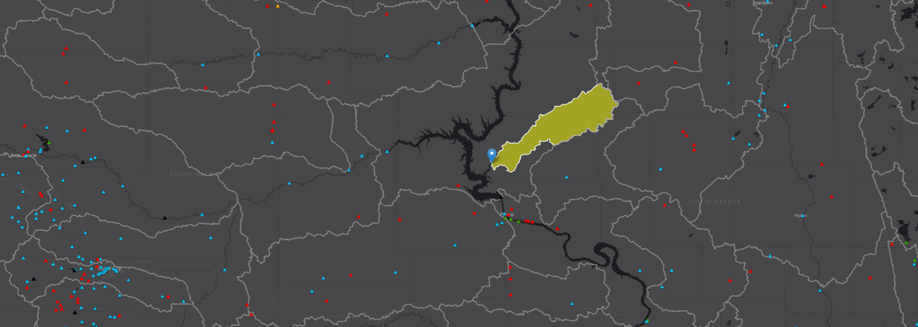 Screen capture of the StreamStats Application
