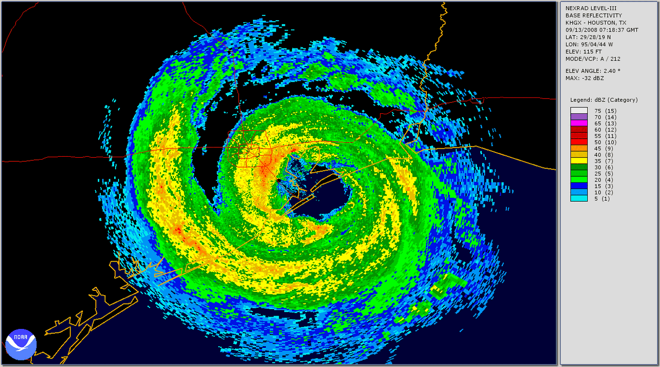 Hurricane Ike radar animation