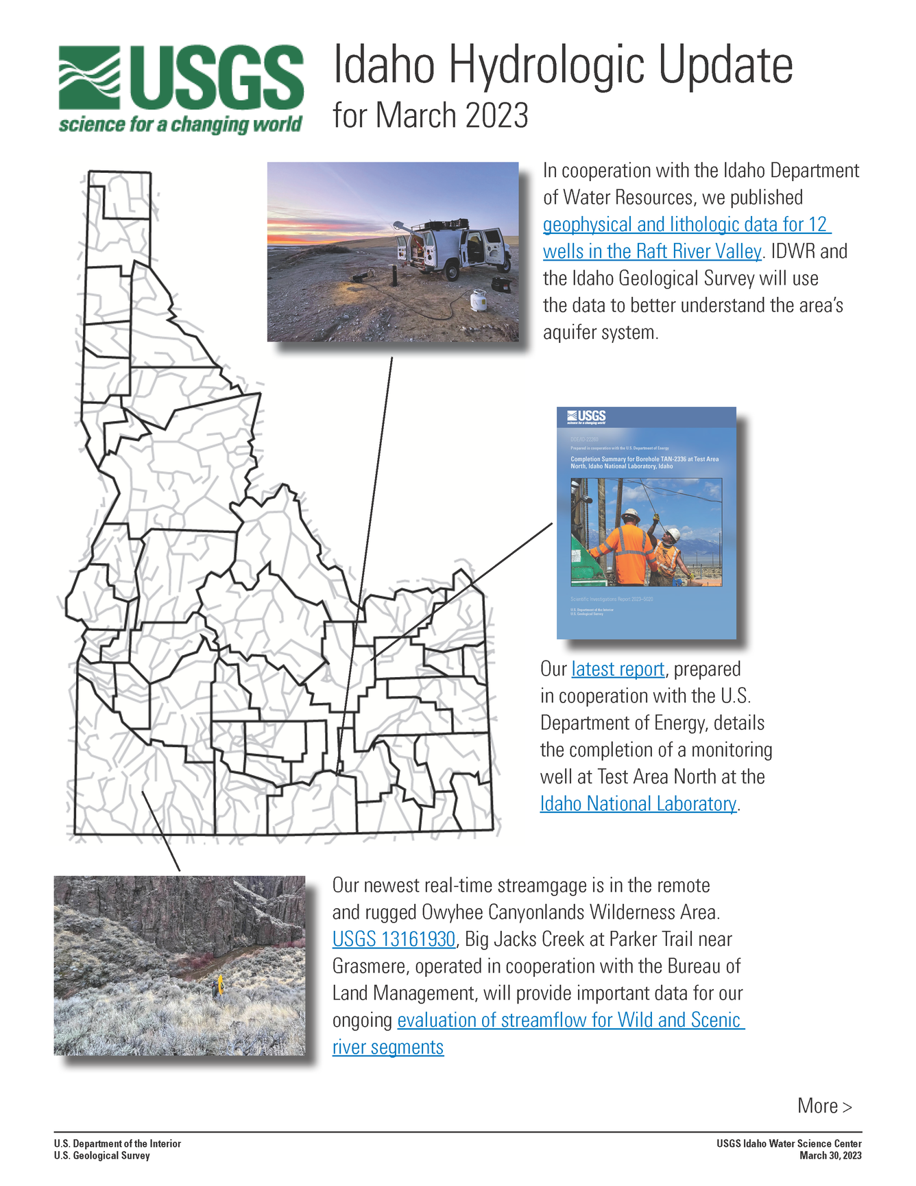 Idaho Hydrologic Update, March 2023