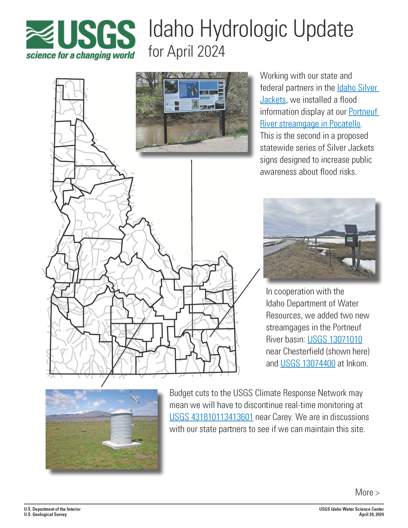 Idaho Hydrologic Update, April 2024