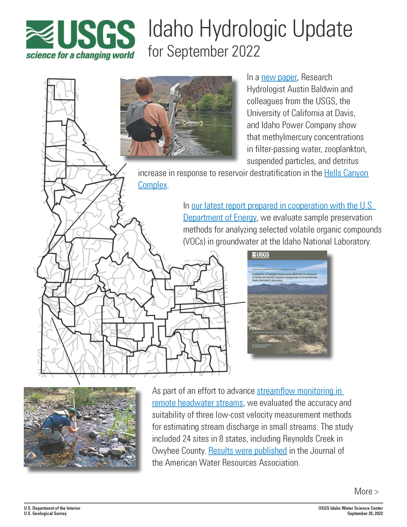Idaho Hydrologic Update, September 2022
