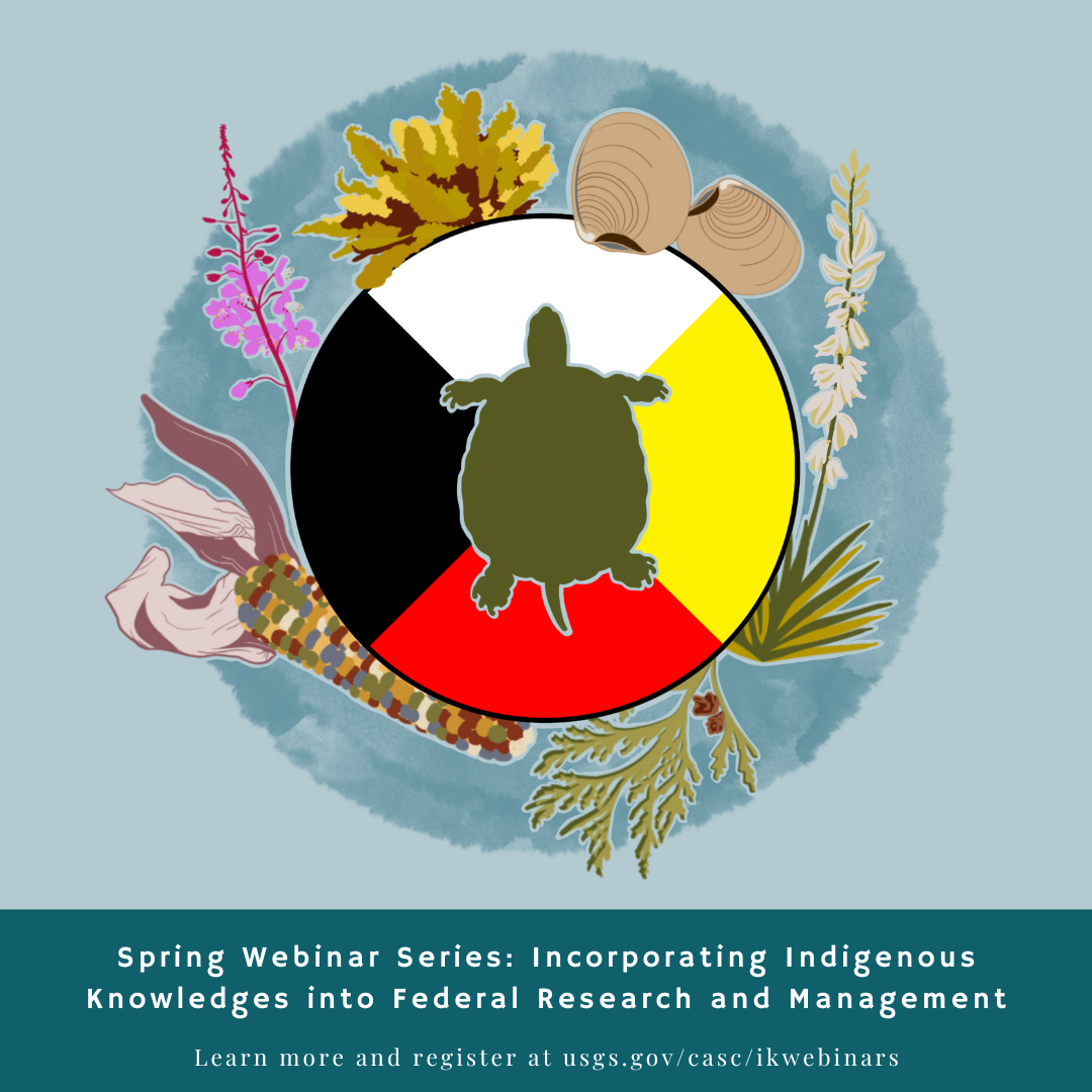 Text describing name of webinar series & where to find more info. Image of a green snapping turtle within a circ