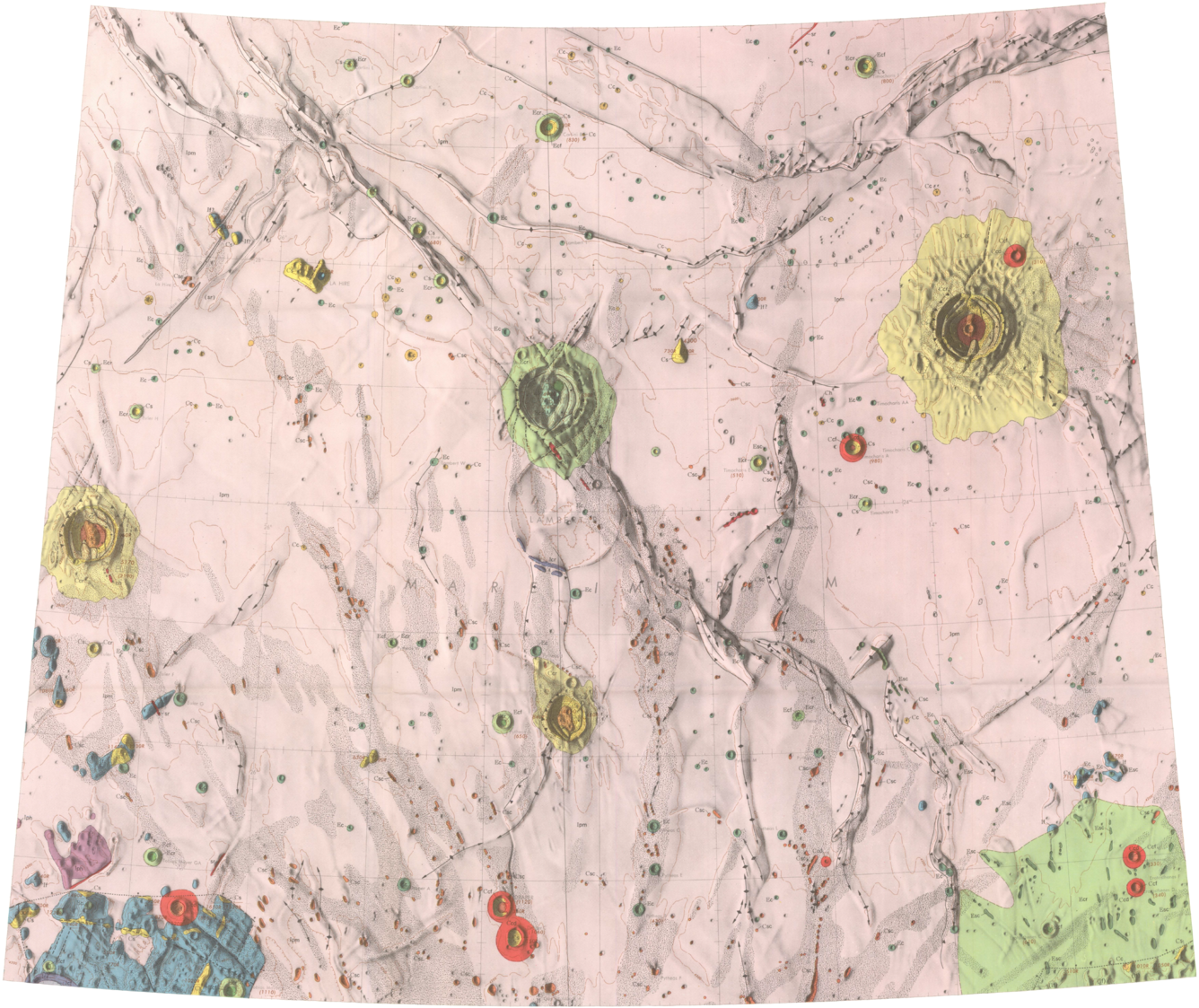 USGS IMAP 462: (LAC-40) Geologic map and section of the Timocharis region of the Moon