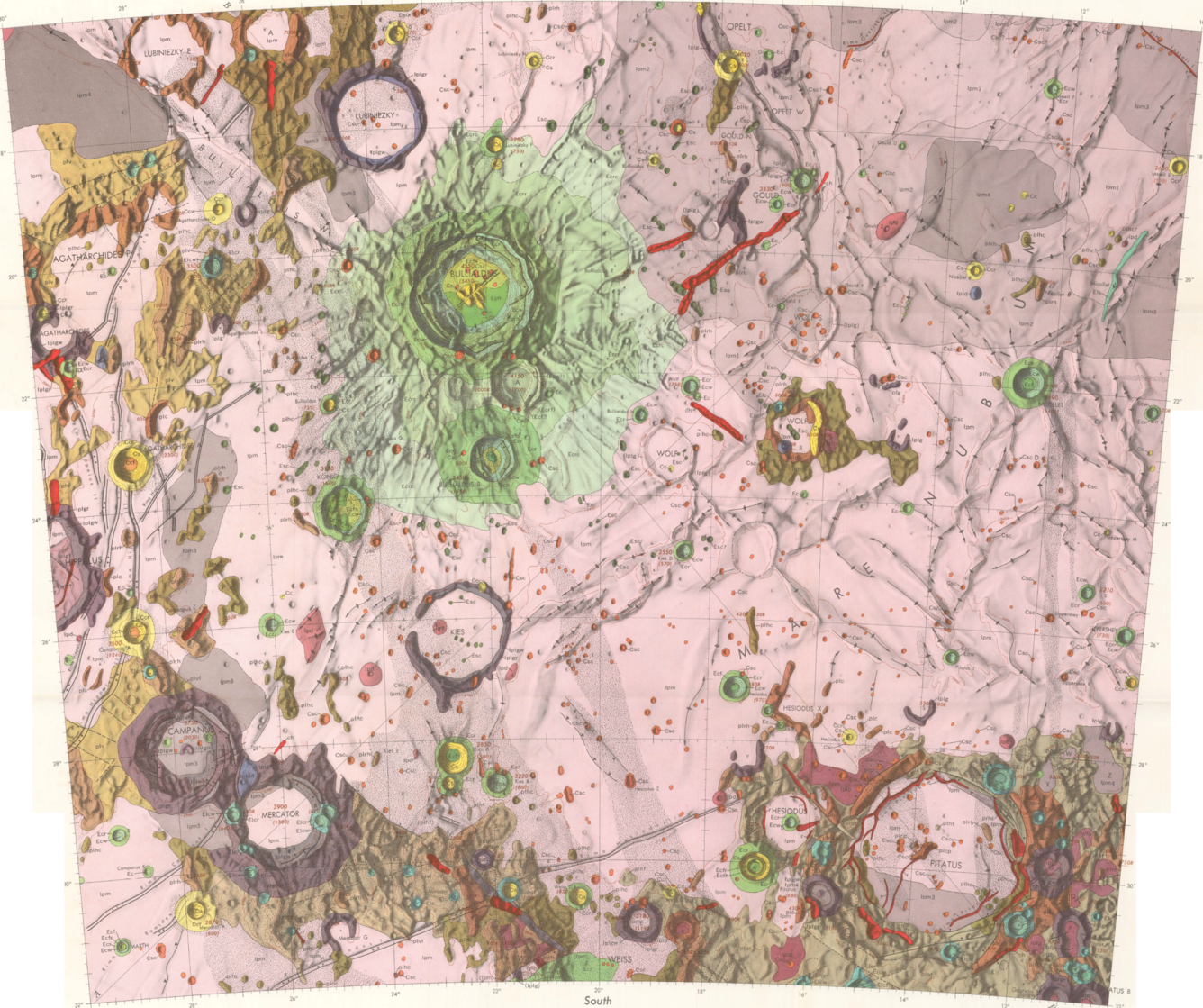 USGS IMAP 485: Geologic map of the Pitatus region of the moon