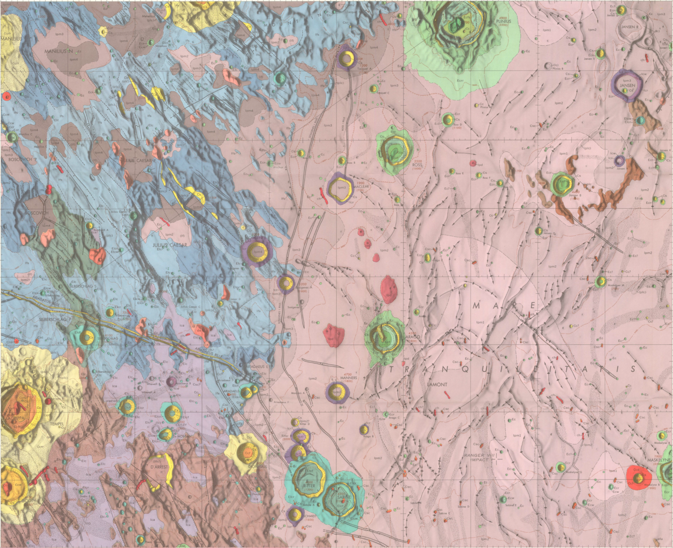 USGS IMAP 510: (LAC-60) Geologic map of the Julius Caesar quadrangle of the moon