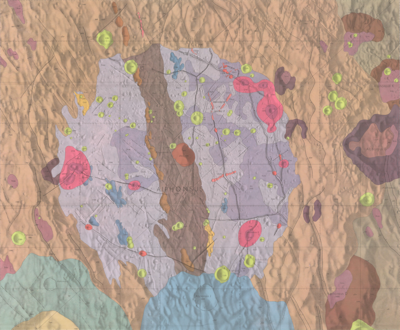 USGS IMAP 599: (RLC-14) Geologic map of the Alphonsus region of the moon