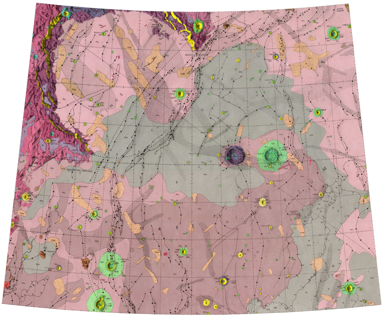 USGS IMAP 602: (LAC-24) Geologic map of the Sinus Iridum quadrangle of the moon