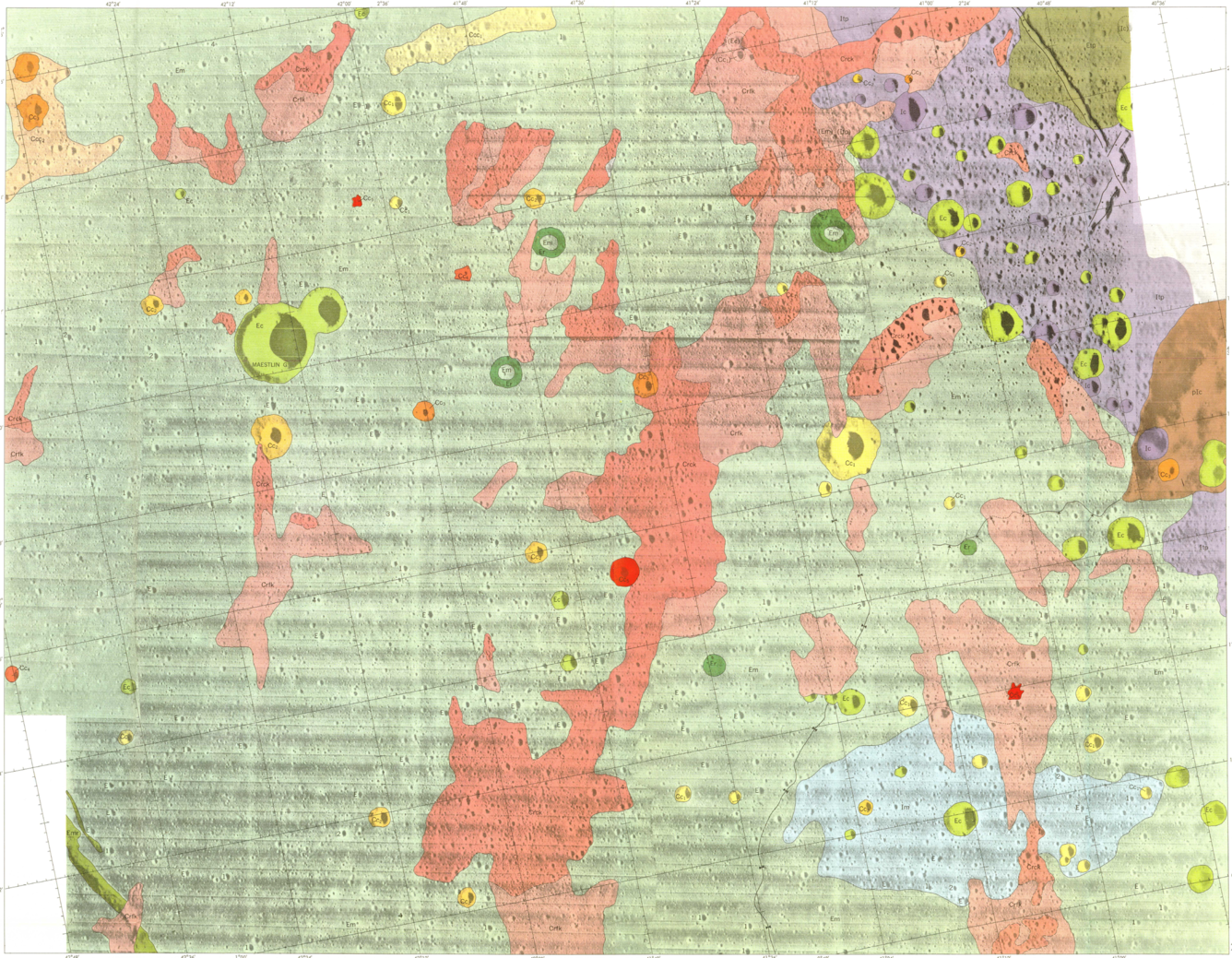 USGS IMAP 622: (ORB II-13 (100)) Geologic map of the Maestlin G region of the moon