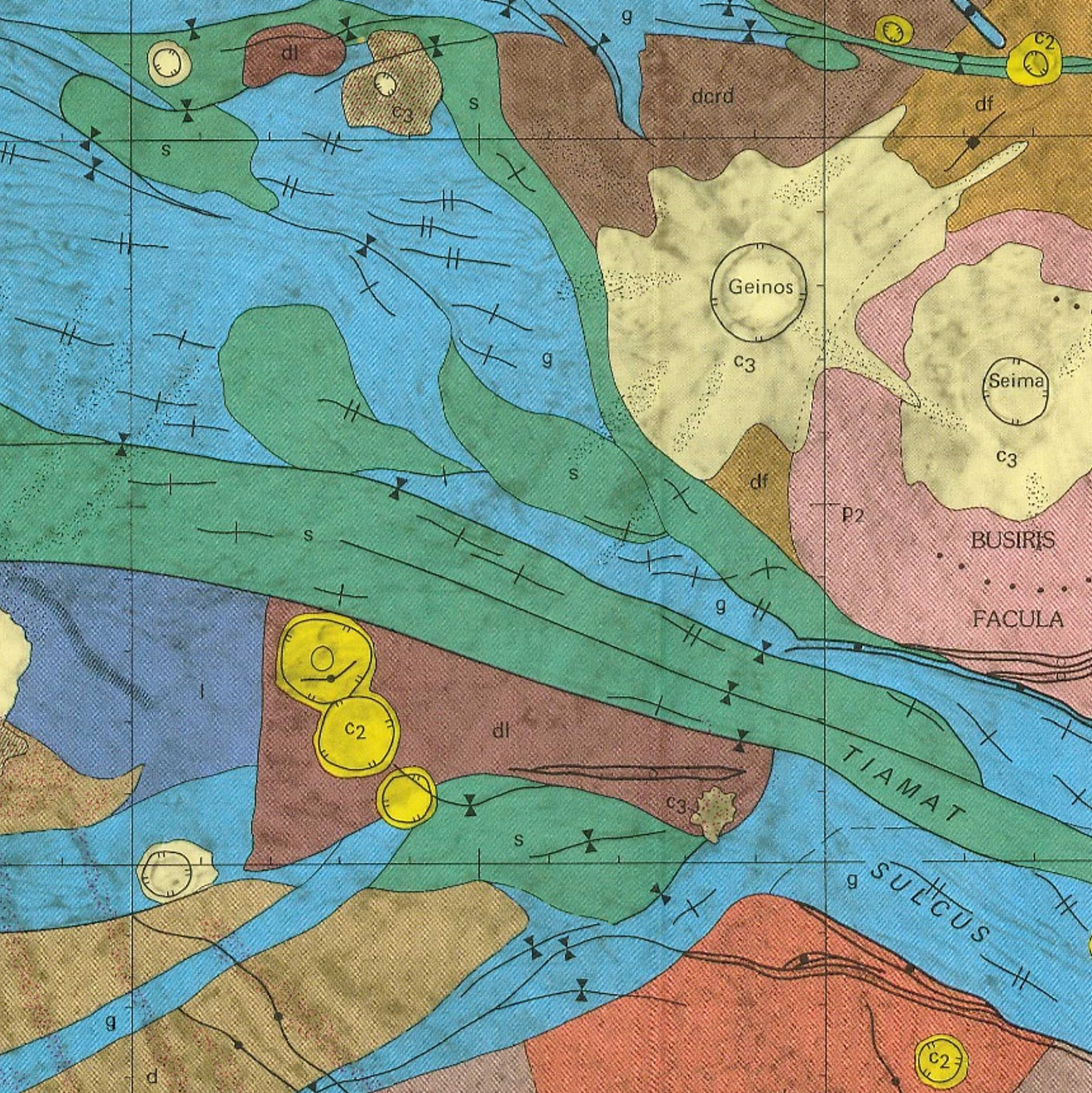 Inset of USGS IMAP 2328: Geologic map of the Tiamat Sulcus Quadrangle (Jg-9) of Ganymede