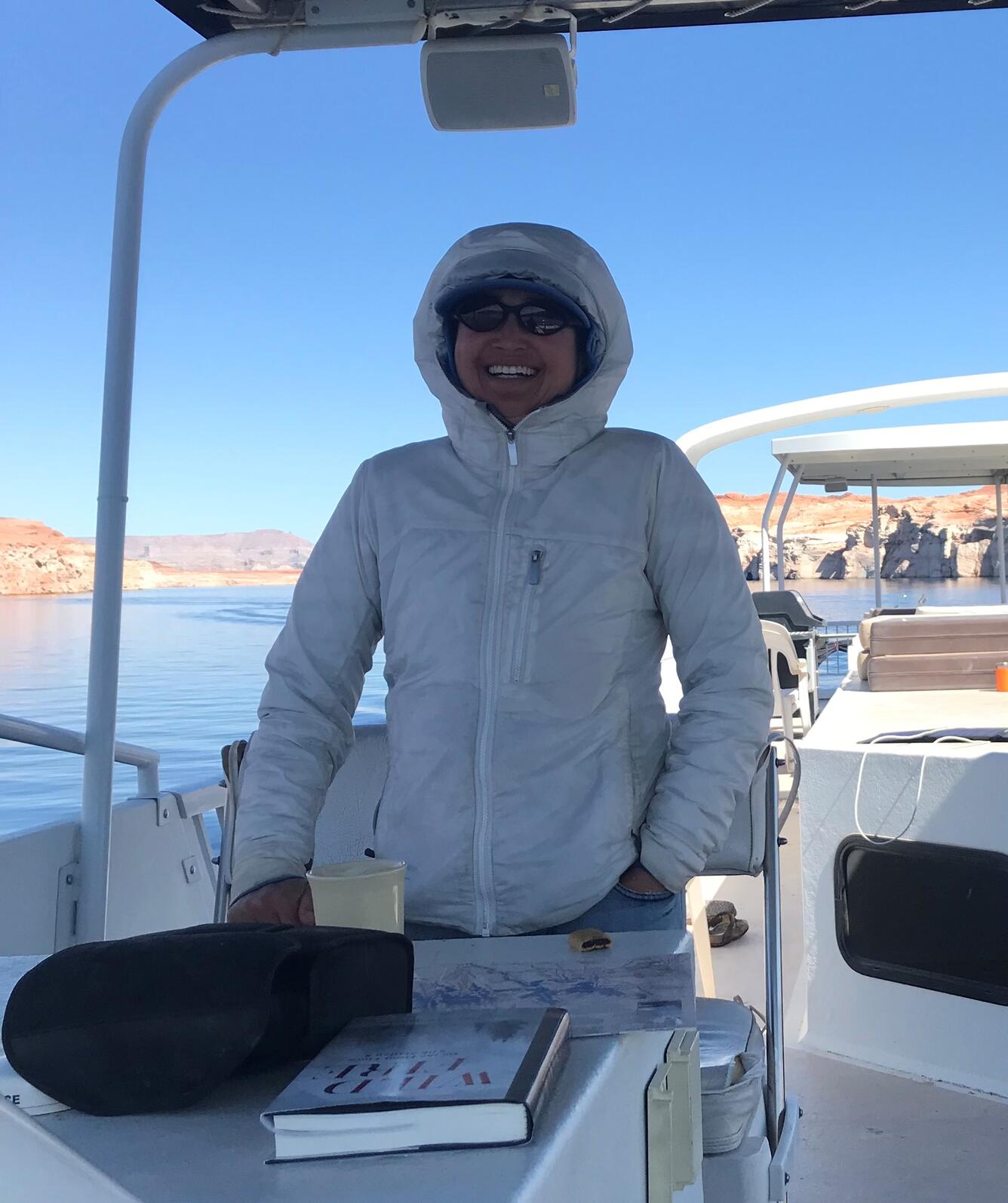 Geneva Chong on a boat