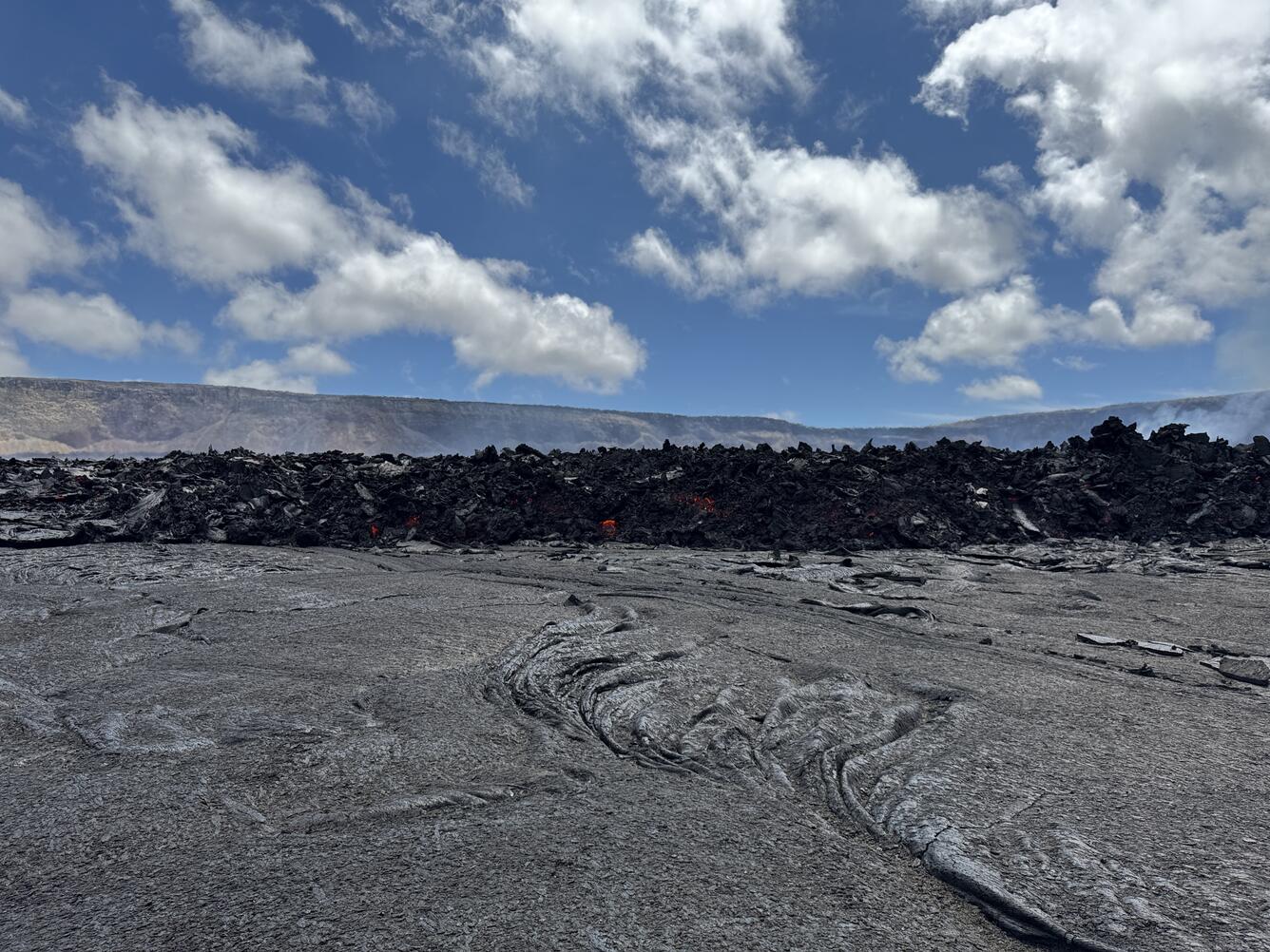 Color photograph of active lava