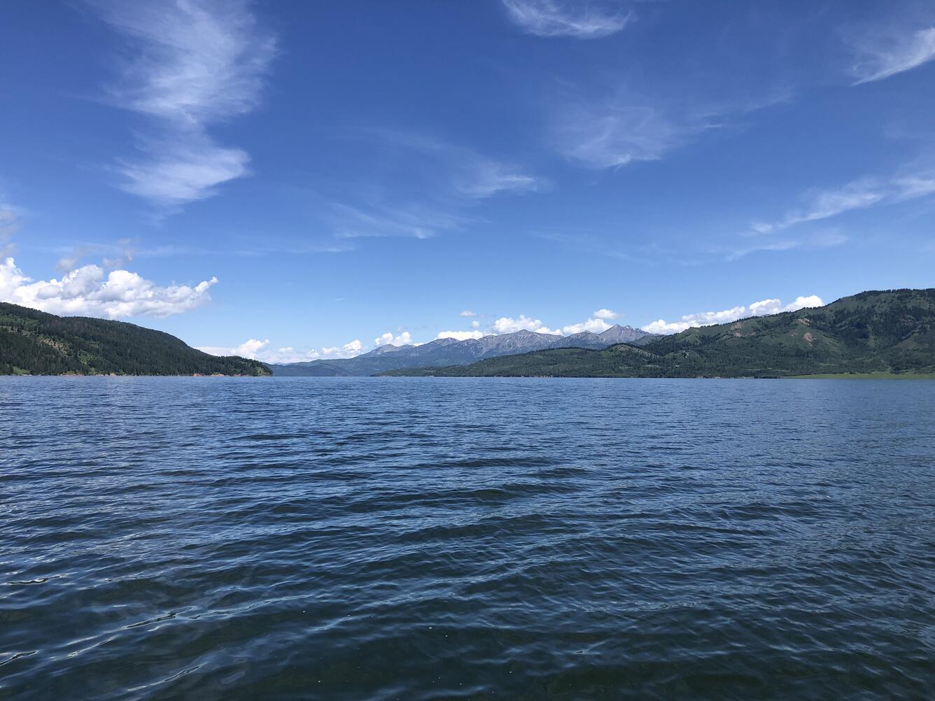 Landscape image of Palisades Reservoir, on the Idaho-Wyoming border