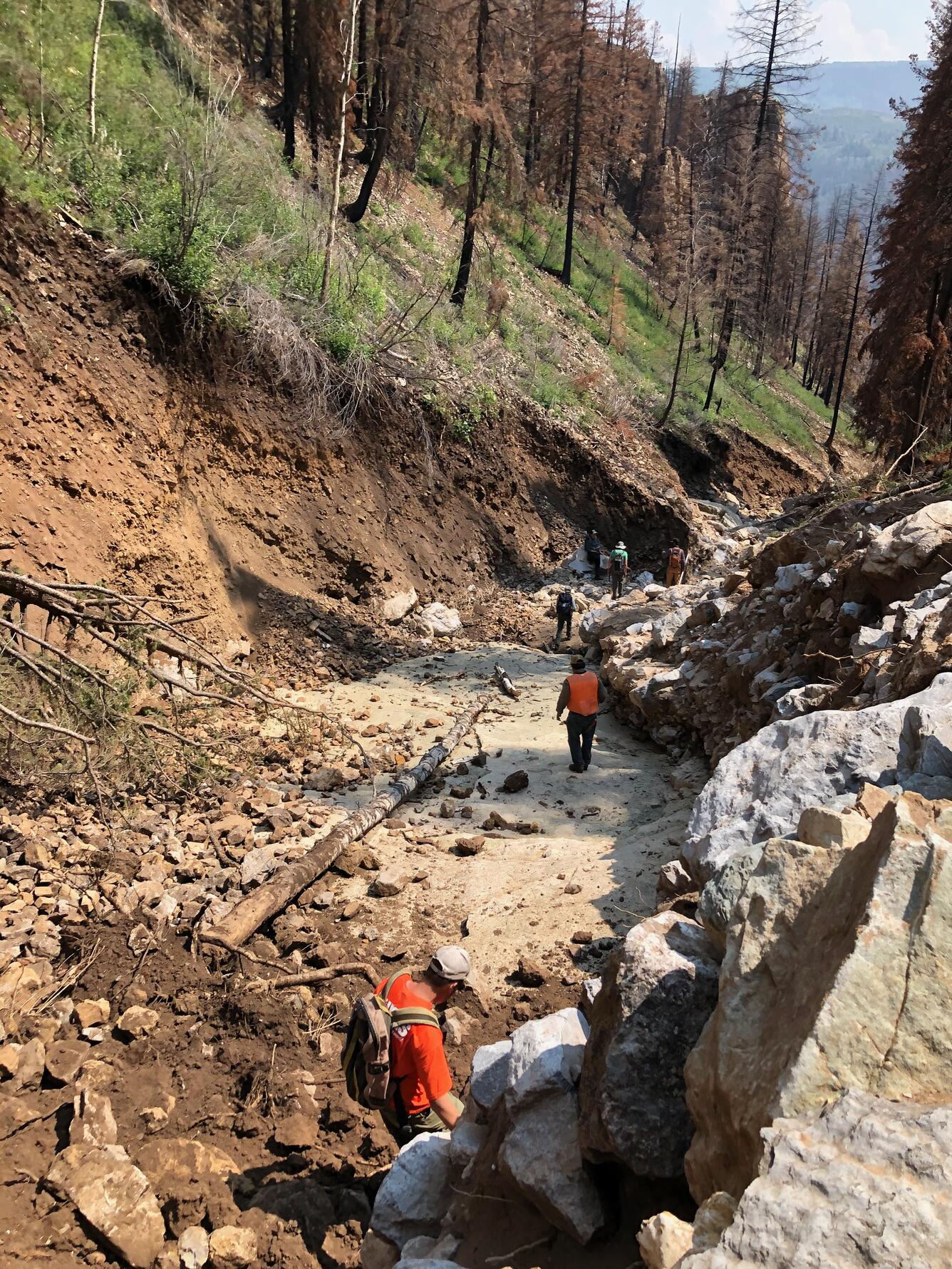 Scientists assess post wildfire debris flow following the 2020 Grizzly Creek fire