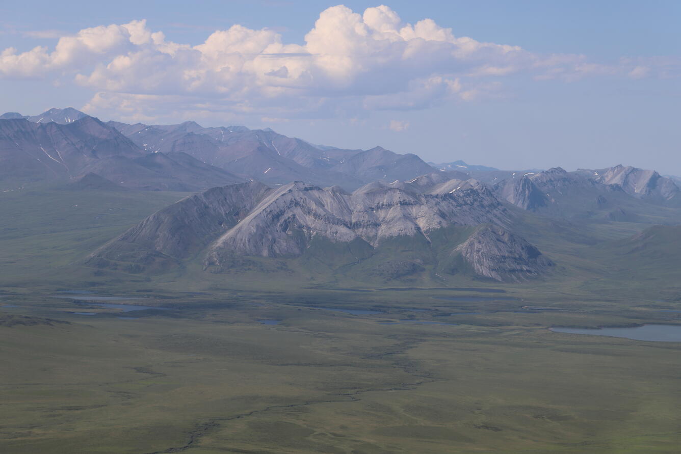 westward view of the northern foothills of the Brooks Range