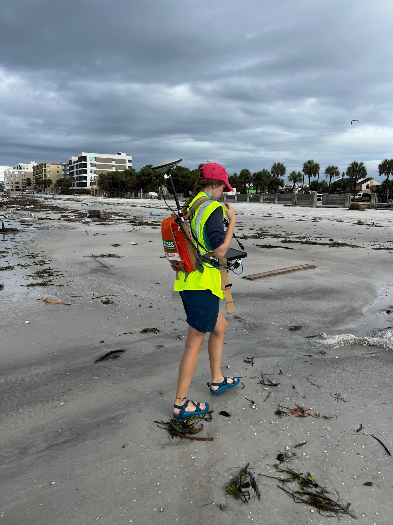 Walking survey of the beach