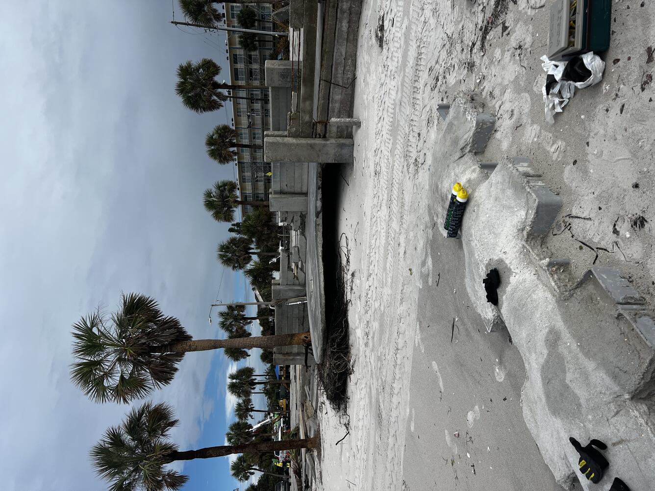 Retrieved sensors and beach damage