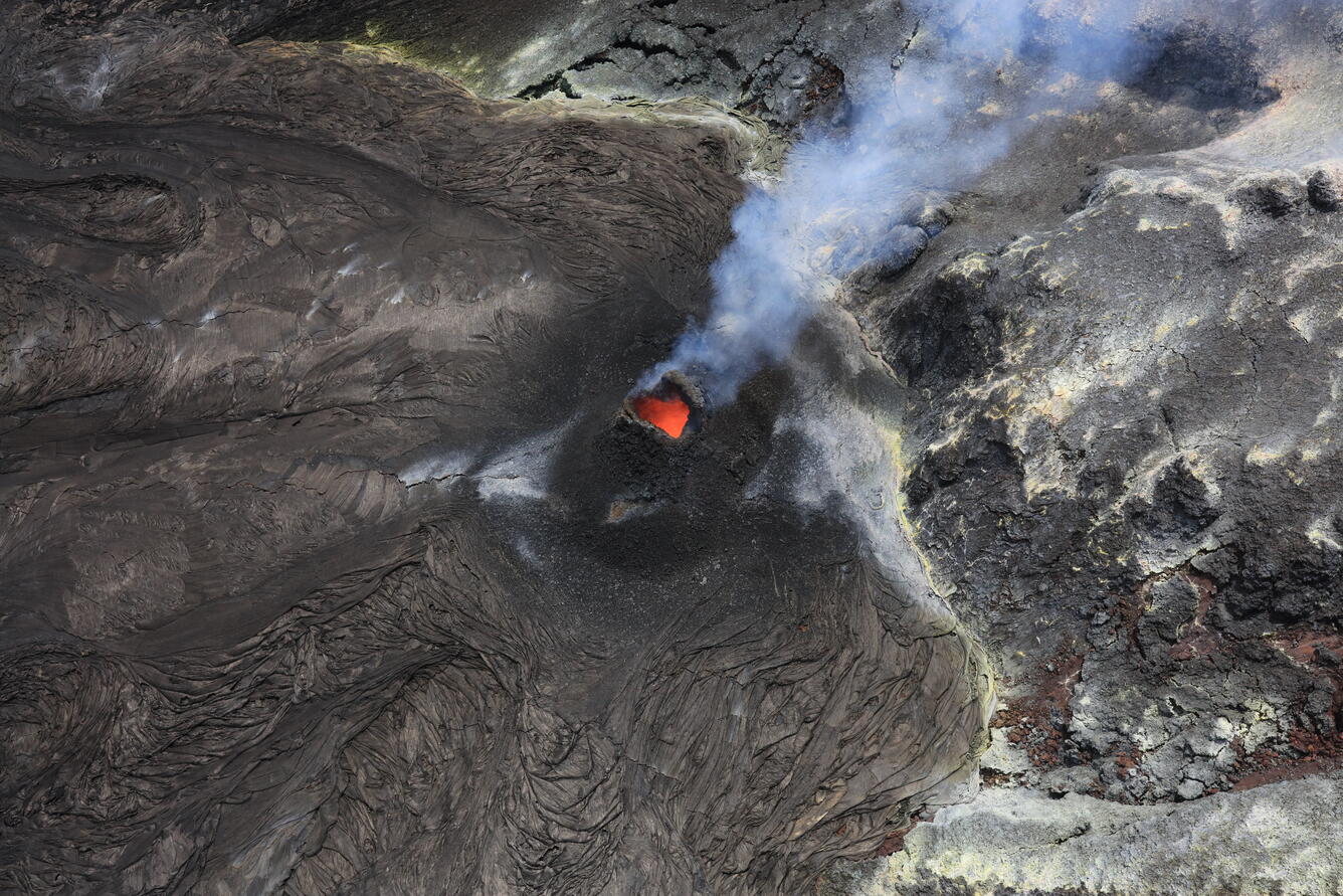 Color photograph of volcanic vent