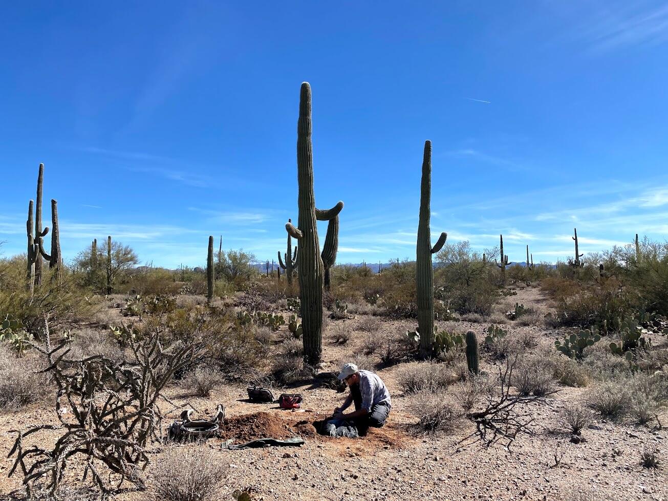 Installing an MT station in the southwestern US. Installations in arid environments require special consideration to handle the extreme temperature fluctuations.