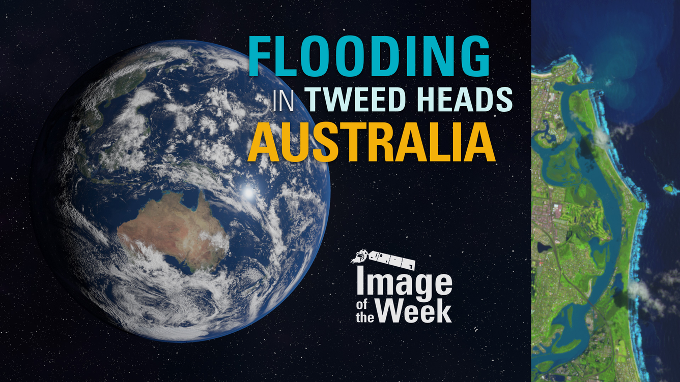 Color thumbnail for USGS EROS Center Image of the Week - Flooding in Tweed Heads Australia